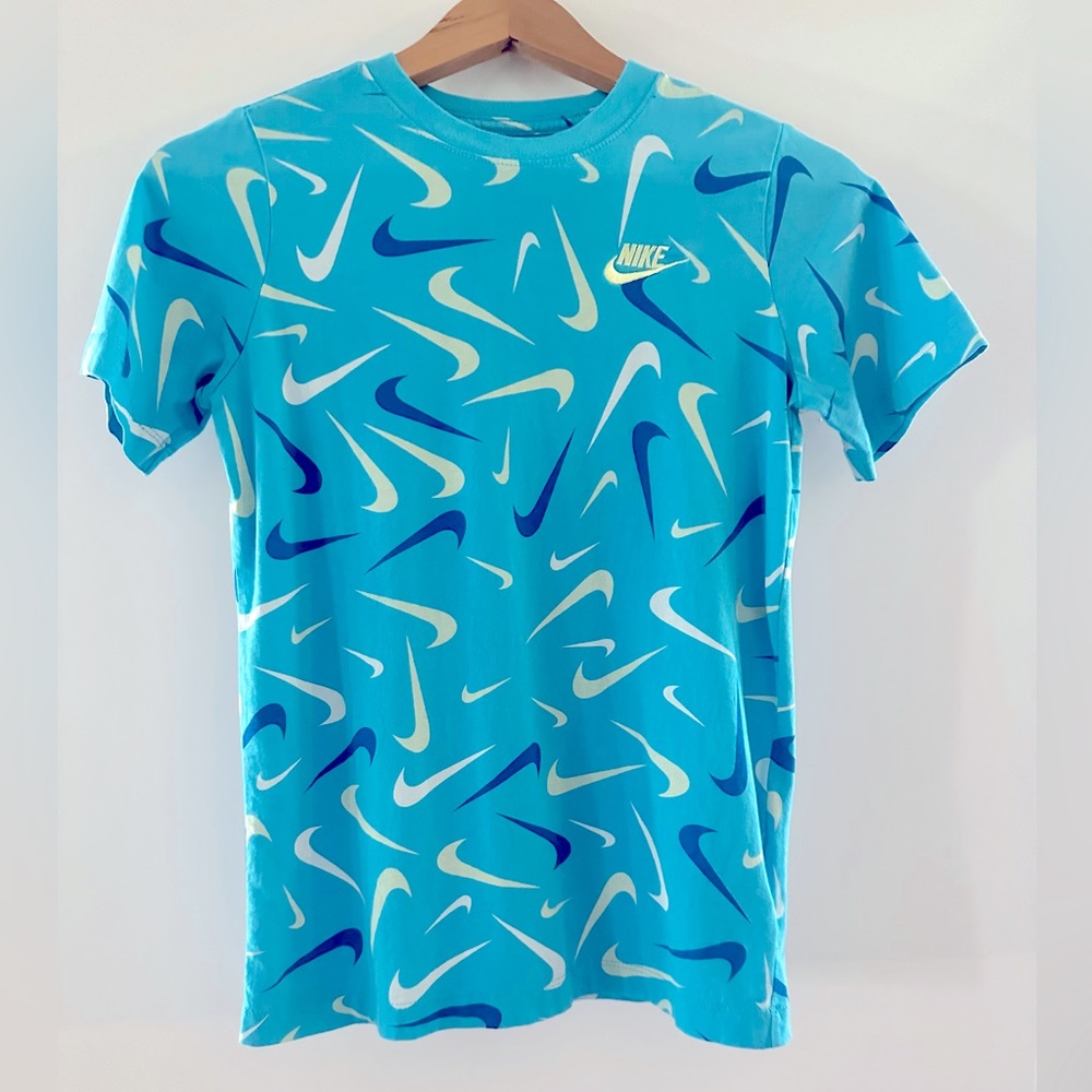 Youth Nike Teal Short Sleeve T Shirt With Logo Swoosh